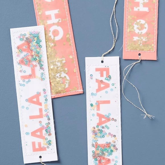 Meri Meri Christmas Holiday Pink Confetti Gift Tags Pack Of 4 - Picture 2 of 3